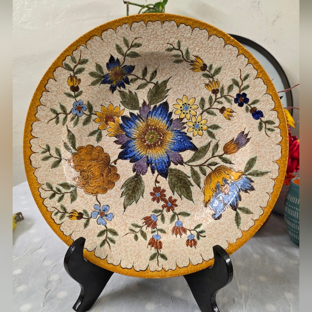 Vintage Gouda Pottery Bowl Decorative Plate Made In Holland.